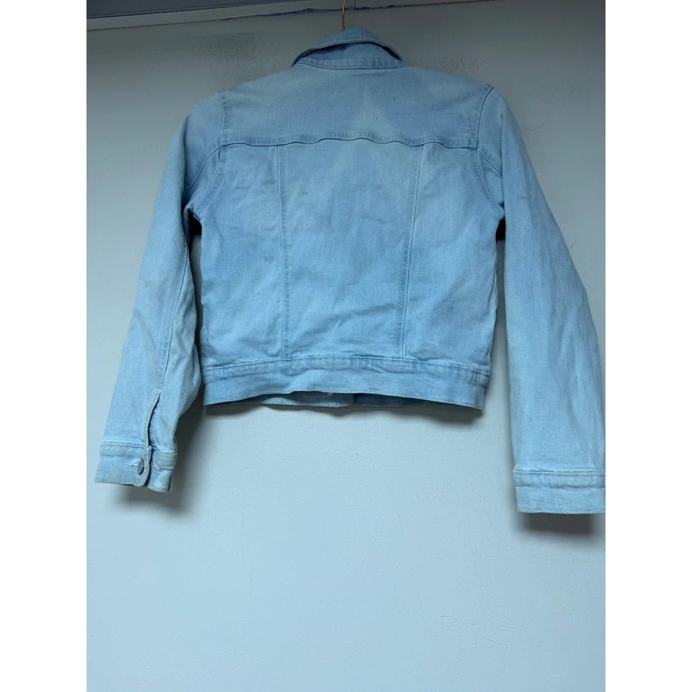 Old Navy Girls Light Wash Denim Trucker Jacket Size L 10-12 Blue‎ Jean Jacket
